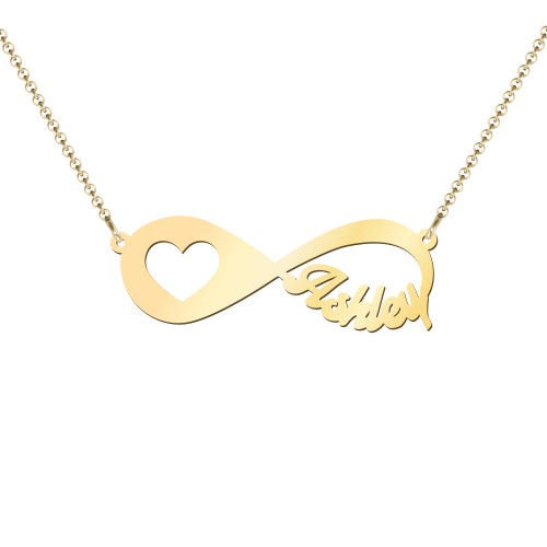 In My Heart Infinity Name Necklace – 18K Gold Plated Silver