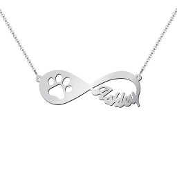 Love You Fur-ever Infinity Name Necklace in 925 Sterling Silver