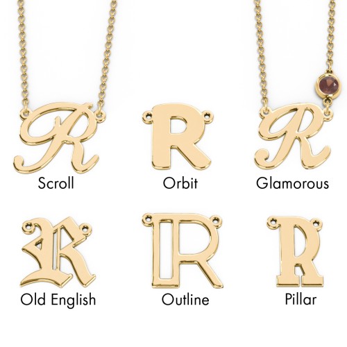 Initial Letter Necklace – 18K Gold Plated Silver