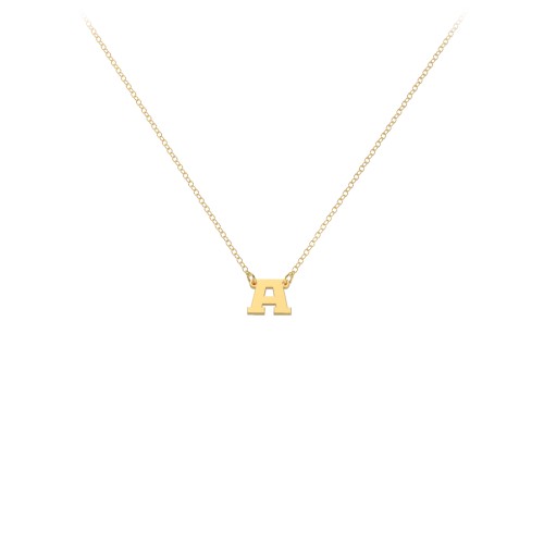 Petite Initial Letter Necklace – 18K Gold Plated Silver