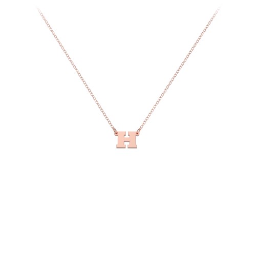 Petite Initial Letter Necklace – 10K Rose Gold