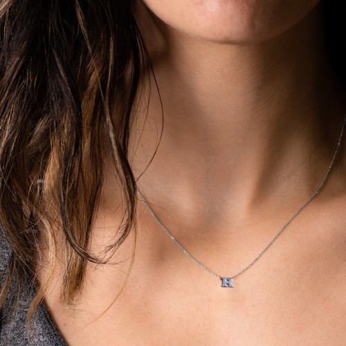 Petite Initial Letter Necklace – Sterling Silver