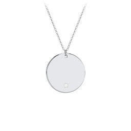 Birthstone Initial Disc Pendant