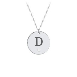 Birthstone Initial Disc Pendant