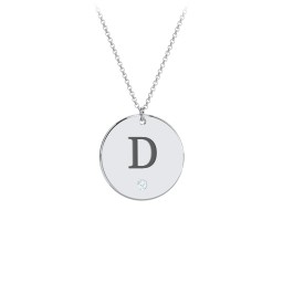 Engravable Disc Pendant with Birthstone