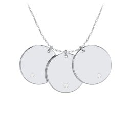 Birthstone Initial 3 Disc Pendant