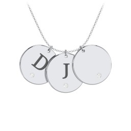 Birthstone Initial 3 Disc Pendant