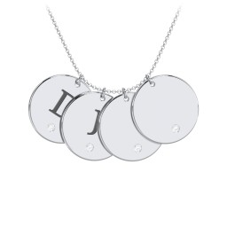 Birthstone Initial 4 Disc Pendant