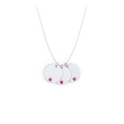 Engravable Disc Sorority Pendant with Birthstone