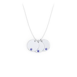 Engravable Disc Sorority Pendant with Birthstone