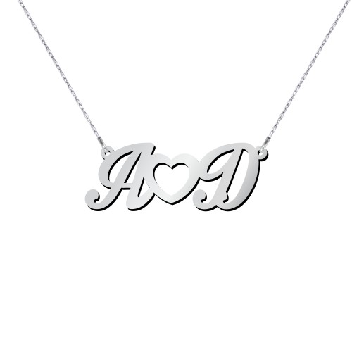 Initials and Heart Pendant