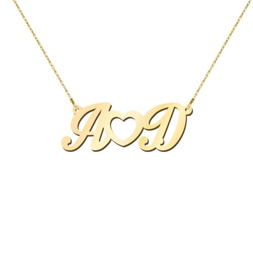 Initials and Heart Pendant