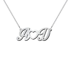 Initials and Heart Pendant – Sterling Silver