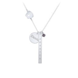 Milestone Necklace with Baby Feet Charm