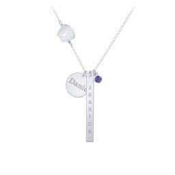 Milestone Necklace with Baby Feet Charm