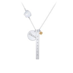 Milestone Necklace with Baby Feet Charm