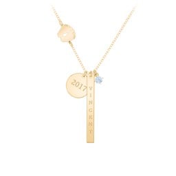 Milestone Necklace with Baby Feet Charm