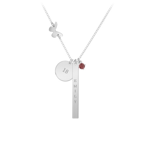 Milestone Necklace with Butterfly Charm