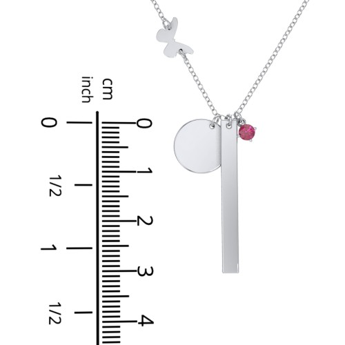 Milestone Necklace with Butterfly Charm – Sterling Silver with Amethyst