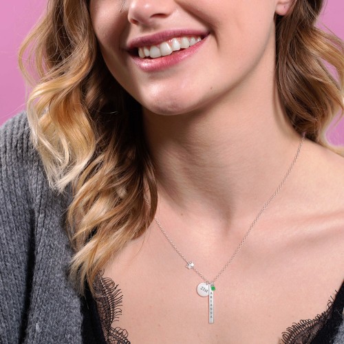 Milestone Necklace with Crown Charm