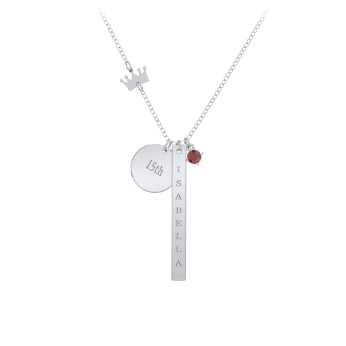 Milestone Necklace with Crown Charm
