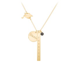 Milestone Necklace with Graduation Hat Charm