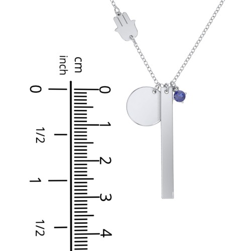 Milestone Necklace with Hamsa Charm