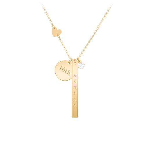 Milestone Necklace with Heart Charm