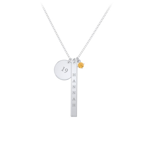 Milestone Necklace – Sterling Silver with Citrine