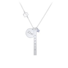 Milestone Necklace with Paw Charm
