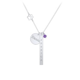 Milestone Necklace with Paw Charm