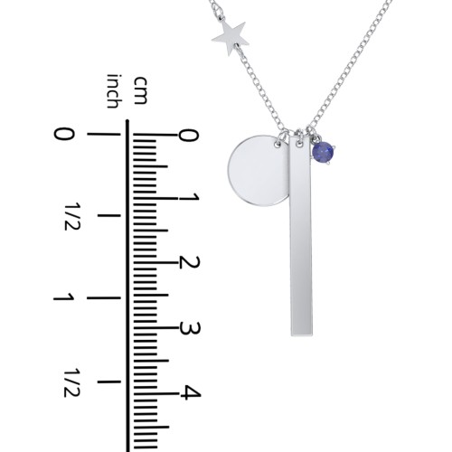 Milestone Necklace with Star Charm – 10K Yellow Gold with Opal