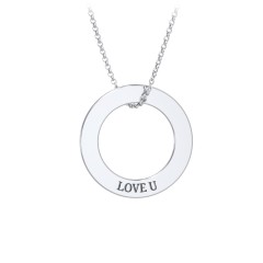 Engravable Circle Necklace – Sterling Silver