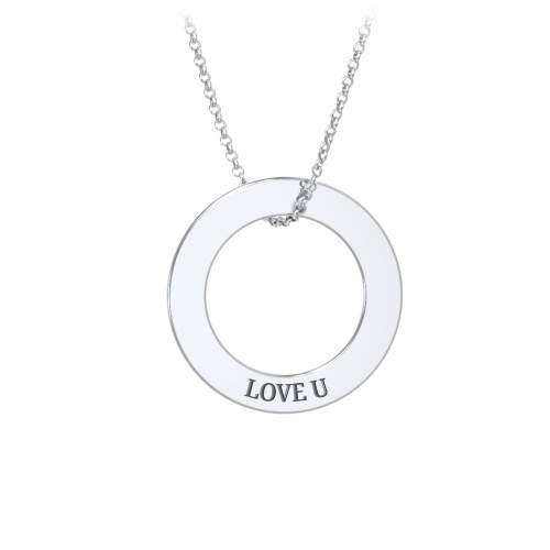 Engravable Circle Necklace – Sterling Silver