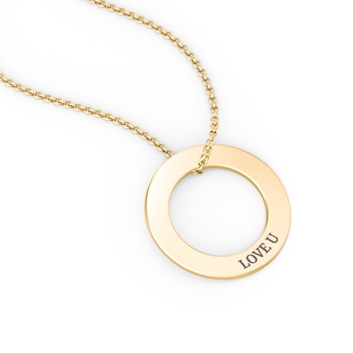 Engravable Circle Necklace – Vermeil