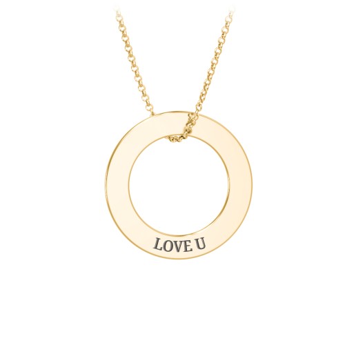 Engravable Circle Necklace – Vermeil