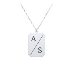 2 Engravable Tag Charm Necklace – Sterling Silver