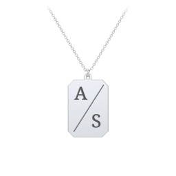 2 Engravable Tag Charm Necklace in 925 Sterling Silver