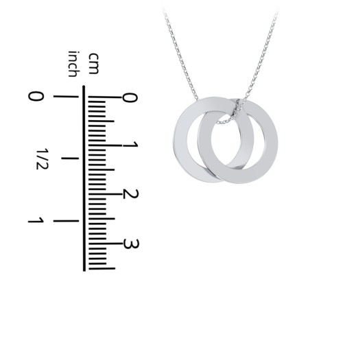 Engraved 2 Interlocking Russian Rings Necklace – Vermeil