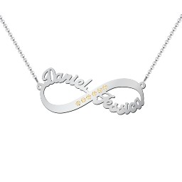 Infinity Name Necklace with Accents in 925 Sterling Silver with Fancy Yellow Premium Zirconia