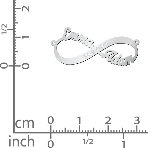 Infinity Name Necklace with Accents – Sterling Silver with Diamond