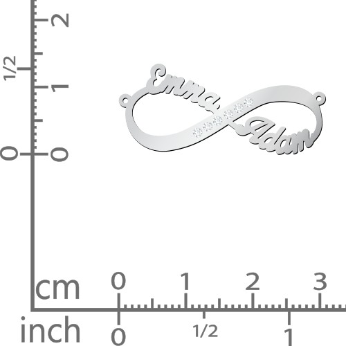 Infinity Name Necklace with Accents – Sterling Silver with White Premium Zirconia