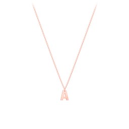 Initial Necklace with 1 Letter - Modern in 10K Solid Rose Gold