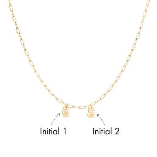 Initial Necklace with 2 Letters - Modern