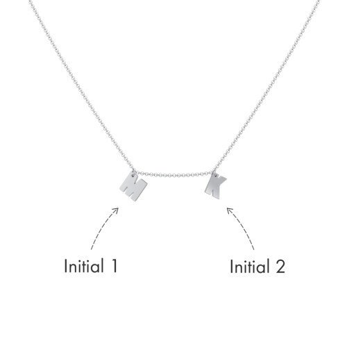 Initial Necklace with 2 Letters - Modern