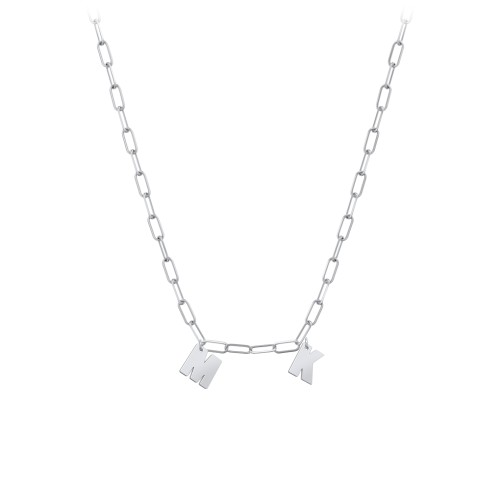 Initial Necklace with 2 Letters - Modern – Sterling Silver