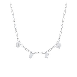 Initial Necklace with 4 Letters - Modern in 925 Sterling Silver