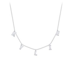 Initial Necklace with 5 Letters - Modern – 18K Gold Plated Silver