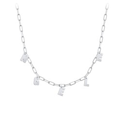 Initial Necklace with 5 Letters - Modern in 925 Sterling Silver