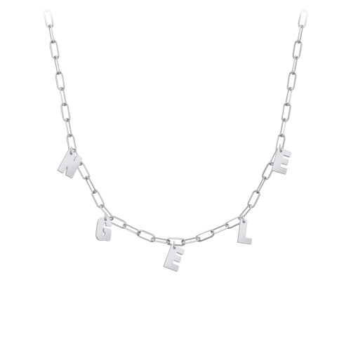 Initial Necklace with 5 Letters - Modern – Sterling Silver